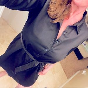 Tshirt dress black button up